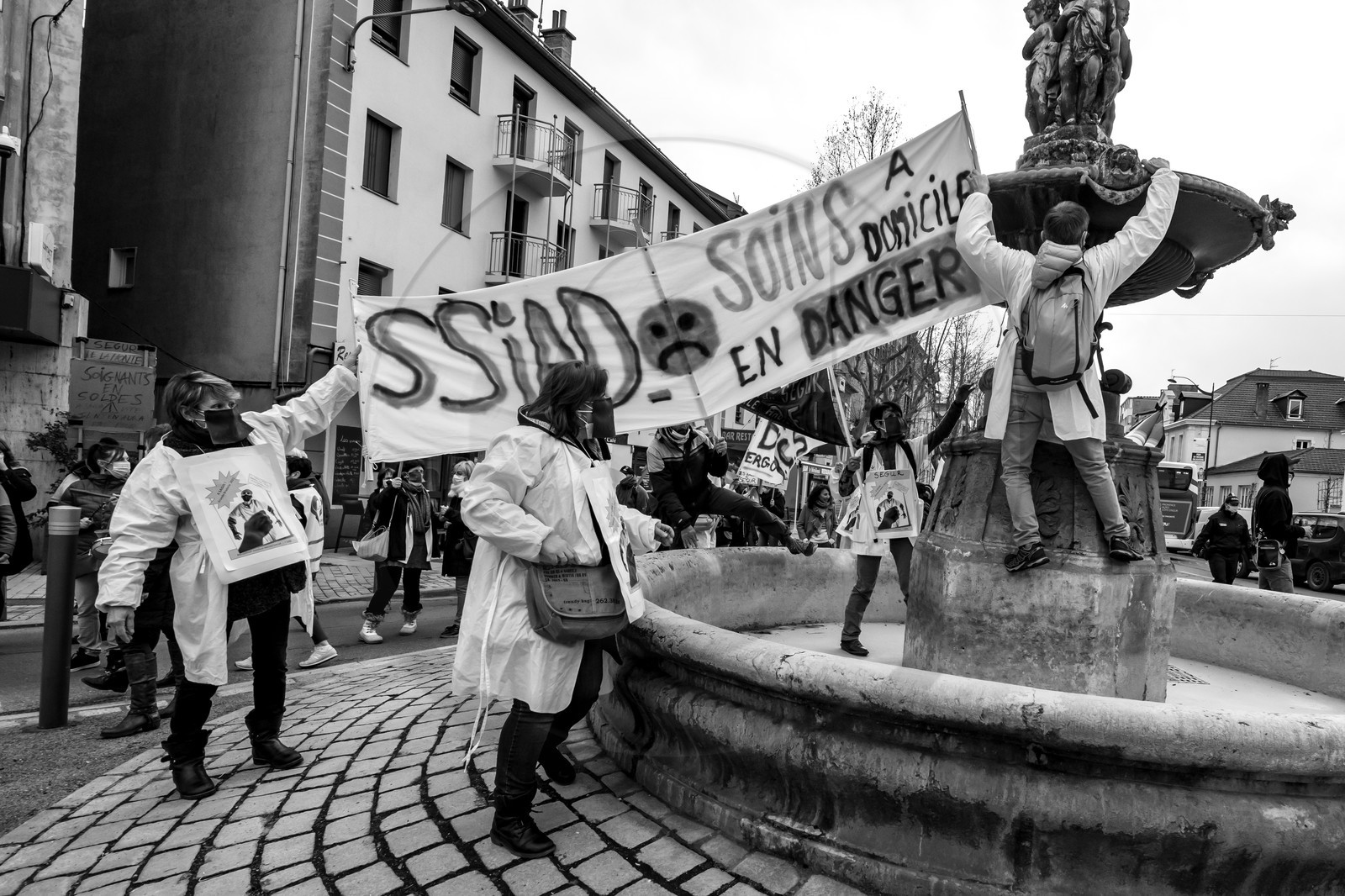 04 février 2021 à Gap (Hautes-Alpes) : Manifestation des soignants oubliés du Ségur de la santé.