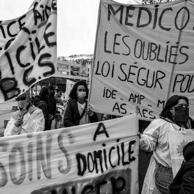 04 février 2021 à Gap (Hautes-Alpes) : Manifestation des soignants oubliés du Ségur de la santé.