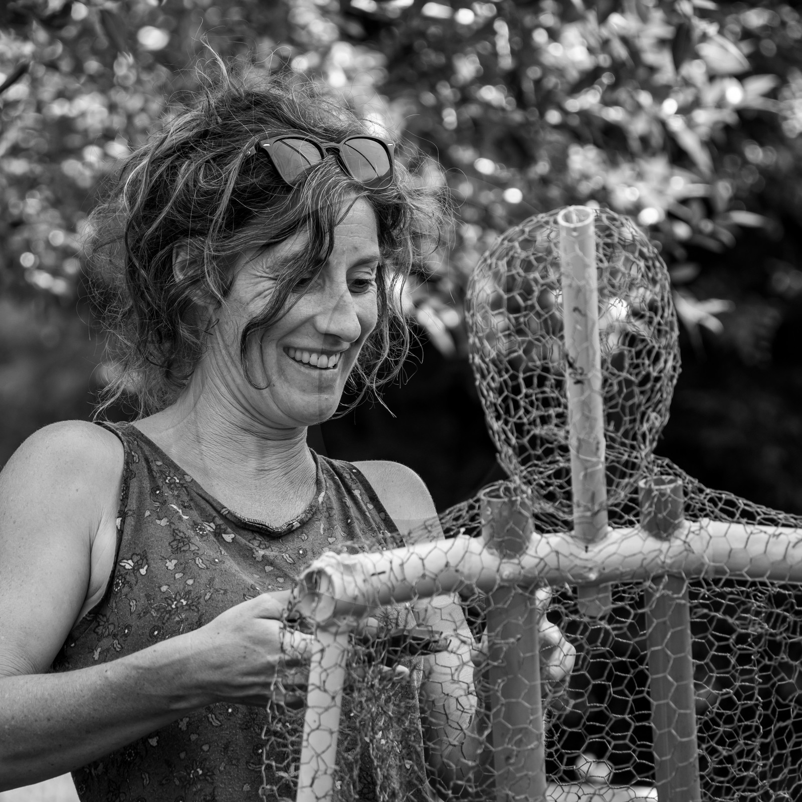 Conception et fabrication de Marcel Joli Coeur l'homme de l'Ouort, avec Barbara Fougnon, artiste plasticienne, dans le cadre de son projet de forêt d'hommes