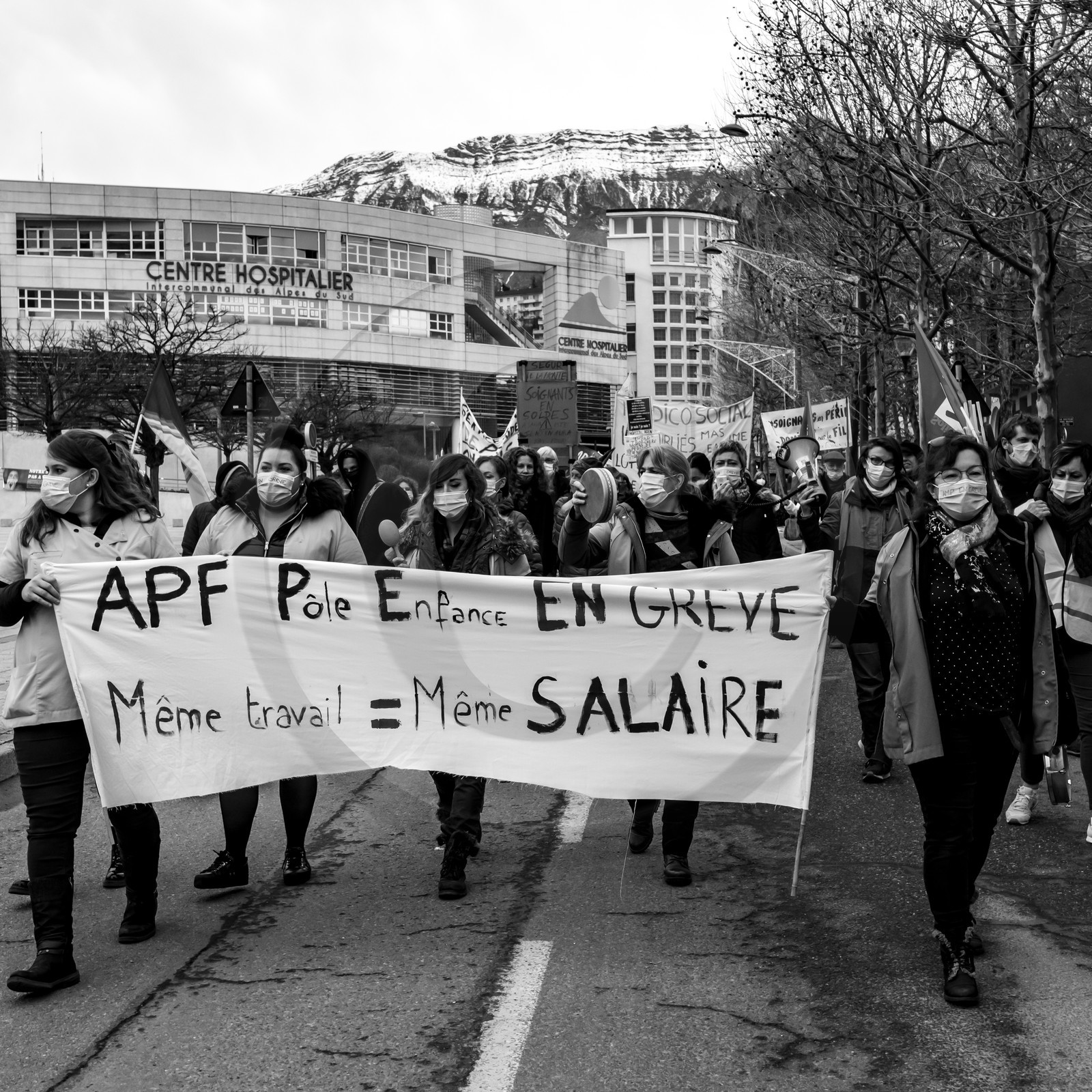 04 février 2021 à Gap (Hautes-Alpes) : Manifestation des soignants oubliés du Ségur de la santé.