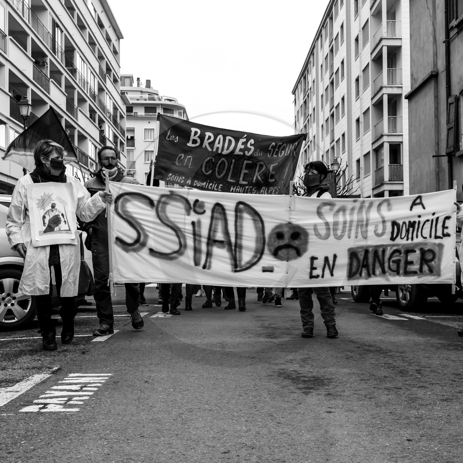 04 février 2021 à Gap (Hautes-Alpes) : Manifestation des soignants oubliés du Ségur de la santé.