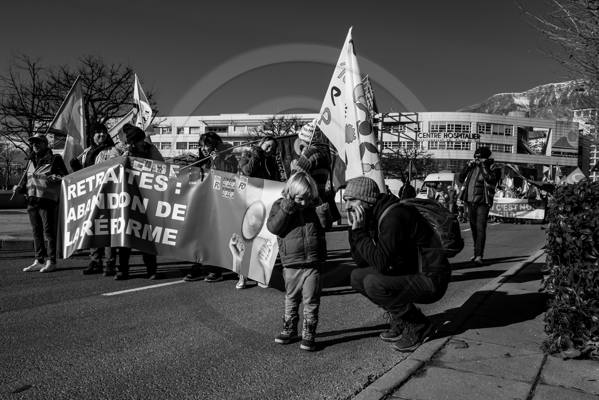 31 janvier 2023 : Manifestation contre la réforme des retraites. Plus de 4000 personnes dans les rues de Gap (Hautes-Alpes).