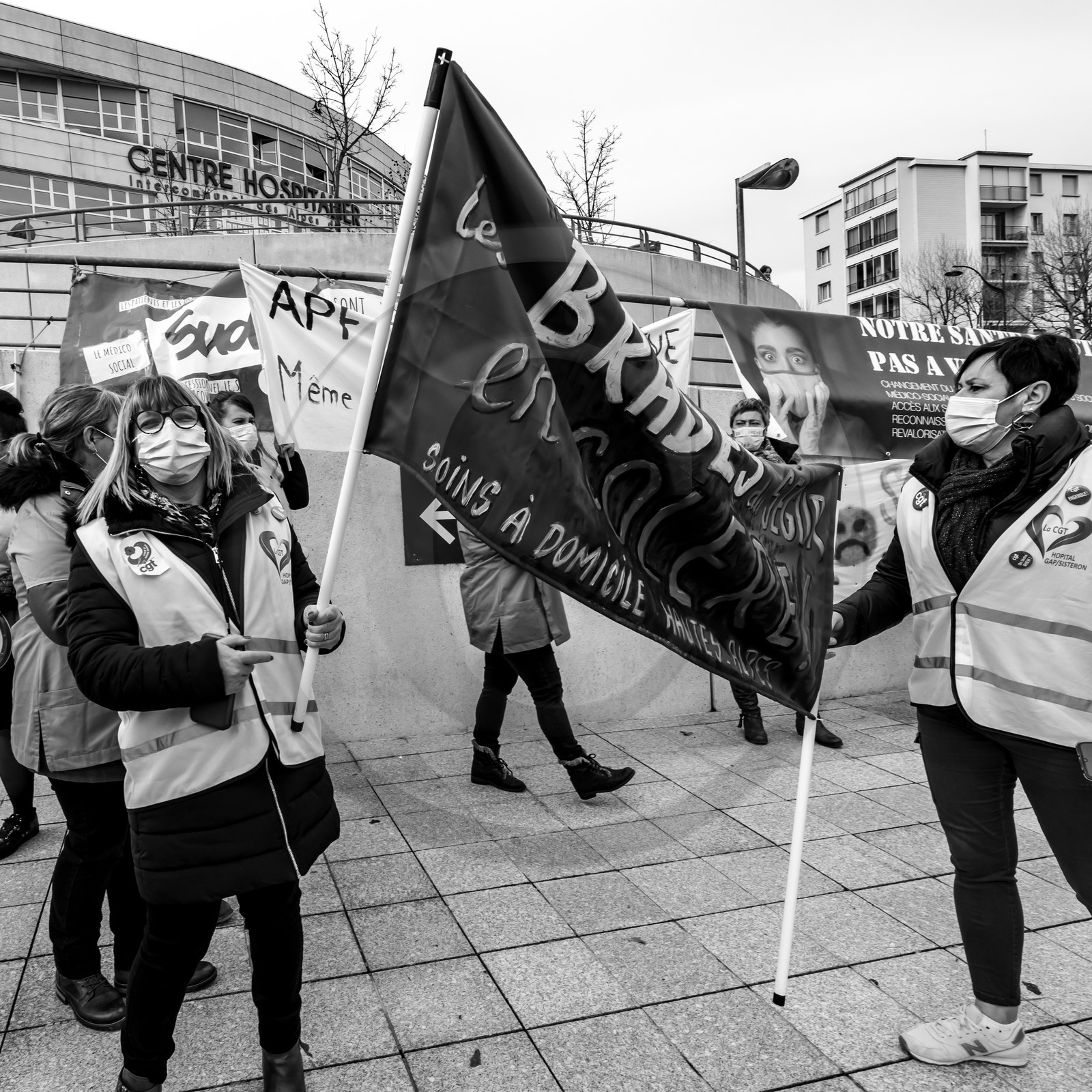 04 février 2021 à Gap (Hautes-Alpes) : Manifestation des soignants oubliés du Ségur de la santé.