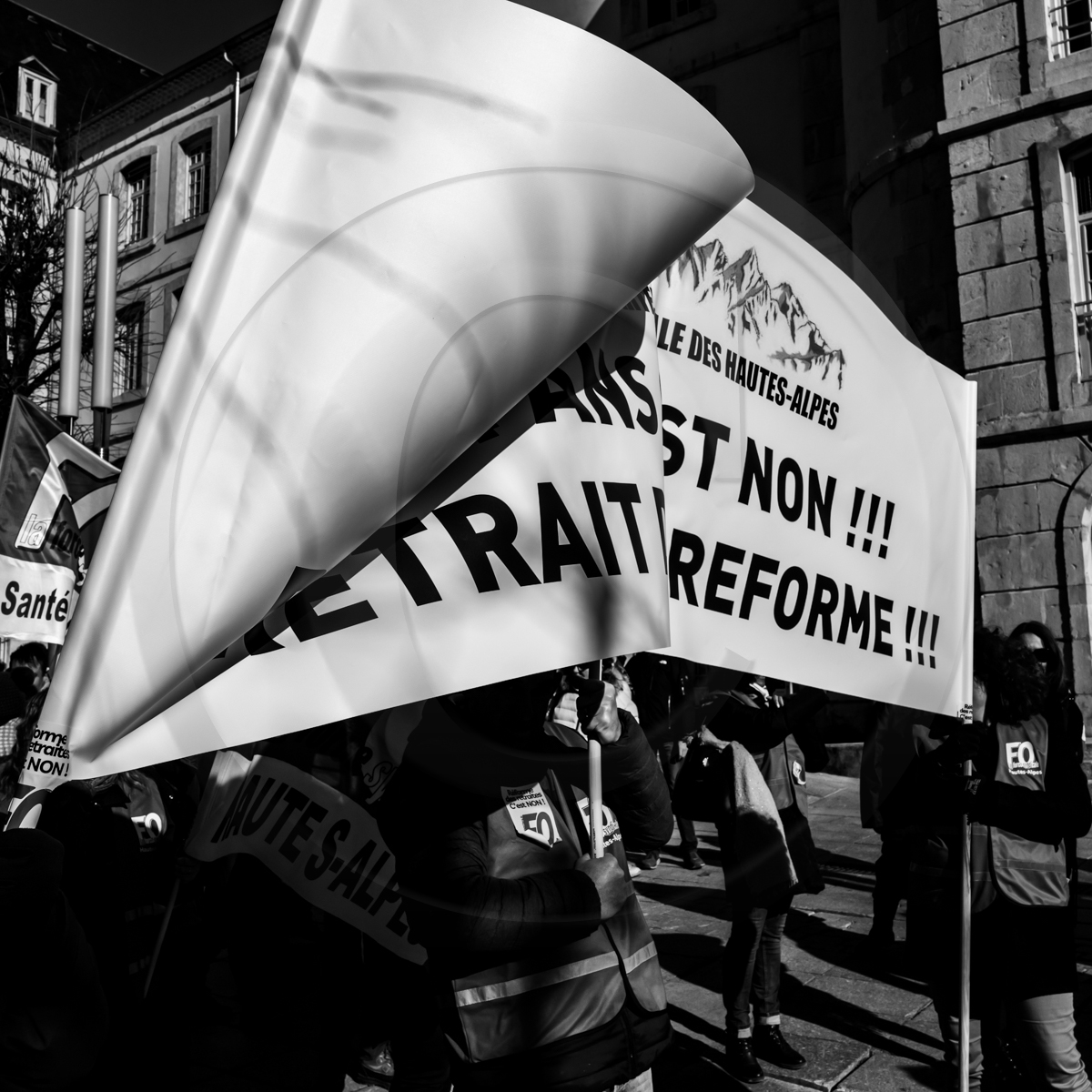 31 janvier 2023 : Manifestation contre la réforme des retraites. Plus de 4000 personnes dans les rues de Gap (Hautes-Alpes).